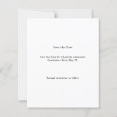 Simple modern photo Graduation Save the Date card (Achterkant)
