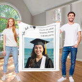 Simple modern photo Graduation she did it Fleece Deken