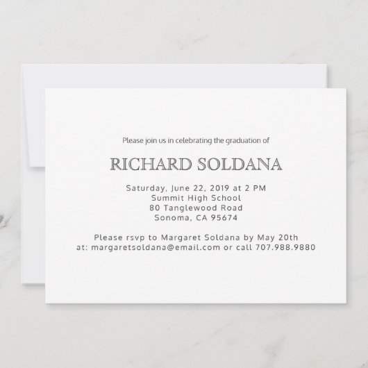 Simple Modern Photo Guy Afstuderen Kaart (Achterkant)