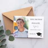 Simple modern photo guy Graduation Save The Date