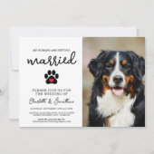 Simple Modern Photo Hondenliefhebber Pet Wedding Kaart (Voorkant)