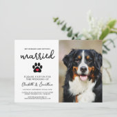 Simple Modern Photo Hondenliefhebber Pet Wedding Kaart (Staand voorkant)