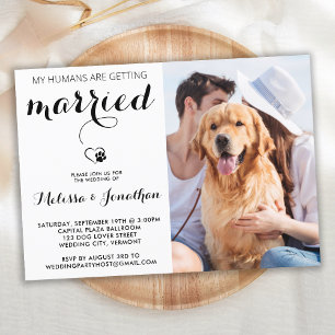 Simple Modern Photo Hondenliefhebber Pet Wedding Kaart