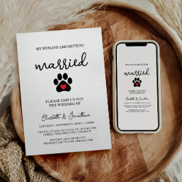 Simple Modern Photo Hondenliefhebber Pet Wedding Kaart