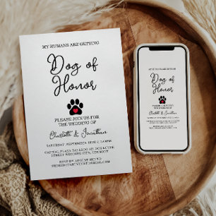 Simple Modern Photo Hondenliefhebber Pet Wedding Kaart