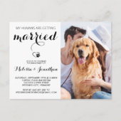 Simple Modern Photo Pet Wedding Verloving Uitnodiging Briefkaart (Voorkant)