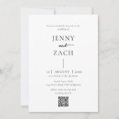 Simple Modern Photo Qr Code Wedding Kaart (Voorkant)