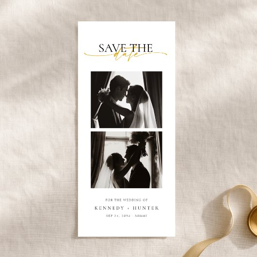 Simple Modern Photo Strip Wedding Save the Date