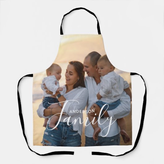 Simple Modern Photo Template Custom Family Name Schort (Voorkant)