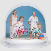 Simple Modern Photo Template Custom Family Name Sneeuwbol (Voorkant)