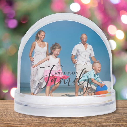 Simple Modern Photo Template Custom Family Name Sneeuwbol