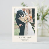 Simple Modern Photo Wedding Bedankkaart (Staand voorkant)