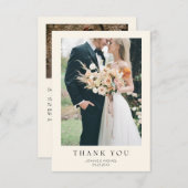 Simple Modern Photo Wedding Bedankkaart (Voorkant / Achterkant)
