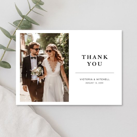 Simple Modern Photo Wedding  Bedankkaart