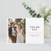 Simple Modern Photo Wedding  Bedankkaart (Staand voorkant)