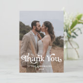 Simple Modern Photo Wedding  Bedankkaart (Staand voorkant)