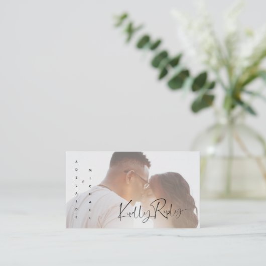 Simple Modern Photo Wedding RSVP Enclosure Kaart (Staand voorkant)