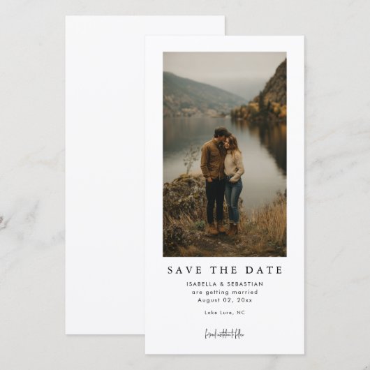 Simple Modern Photo Wedding Save the Date (Voorkant / Achterkant)