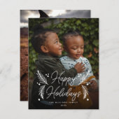 Simple Modern Pine Berry Full Photo Feestdagenkaart (Voorkant / Achterkant)