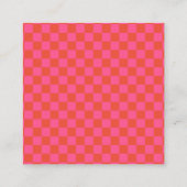 Simple Modern Pink Checkerboard Your Logo Custom Vierkante Visitekaartje (Achterkant)