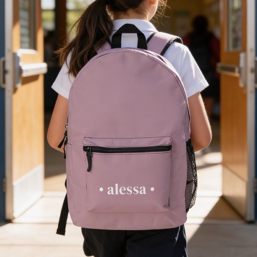 Simple Modern Pink Personalized Girl Backpack Bedrukte Rugzak