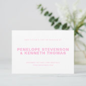 Simple Modern Pink Verloving Photo Wedding Save The Date (Staand voorkant)