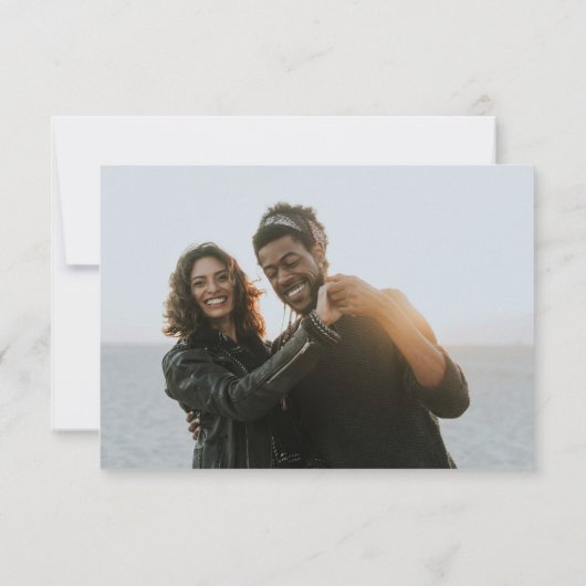 Simple Modern Pink Verloving Photo Wedding Save The Date (Achterkant)