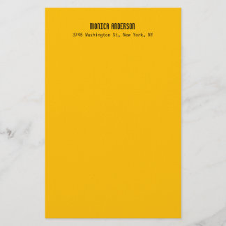 Simple Modern Plain Professional Amber Yellow Briefpapier