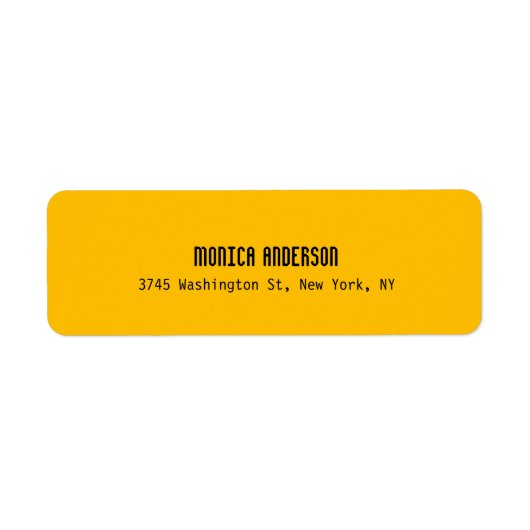 Simple Modern Plain Professional Amber Yellow Etiket (Voorkant)