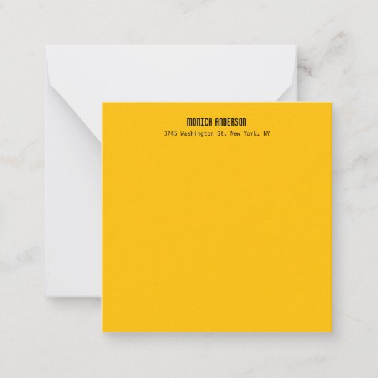 Simple Modern Plain Professional Amber Yellow Notitiekaartje (Voorkant)