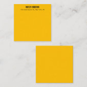 Simple Modern Plain Professional Amber Yellow Notitiekaartje (Voorkant / Achterkant)