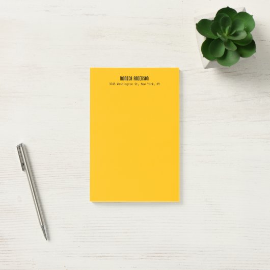 Simple Modern Plain Professional Amber Yellow Post-it® Notes (Kantoor)