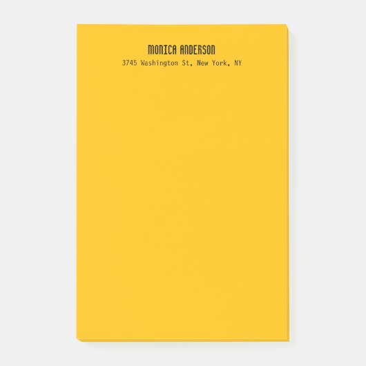 Simple Modern Plain Professional Amber Yellow Post-it® Notes (Voorkant)