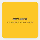 Simple Modern Plain Professional Amber Yellow Vierkante Sticker (Voorkant)