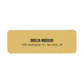 Simple Modern Plain Professional Brass Yellow Etiket (Voorkant)