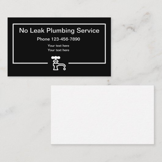 Simple Modern Plumber Service Visitekaartje (Voorkant / Achterkant)