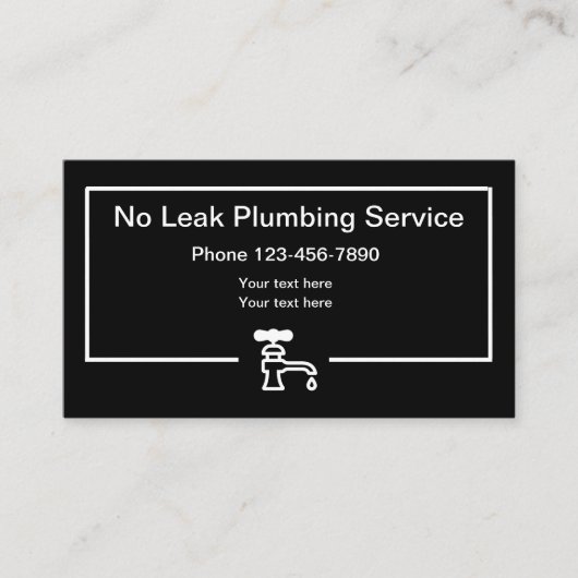 Simple Modern Plumber Service Visitekaartje (Voorkant)