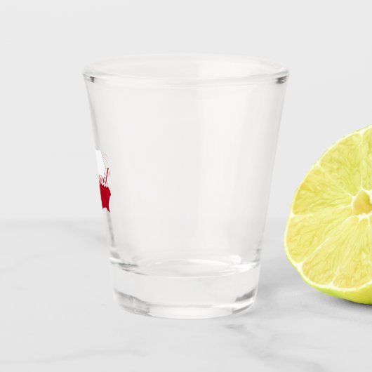Simple Modern Poland Flag map Souvenir Shot Glas (Rechts)