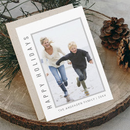 Simple Modern Prettige feestdagen Foto Gray Feestdagenkaart