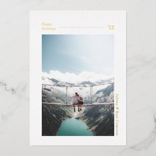 Simple Modern Prettige feestdagen Photo Holiday Ka (Voorkant)