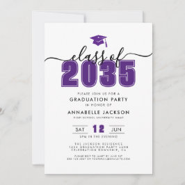 Simple Modern Purple Graduation Party Kaart