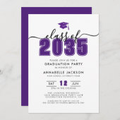 Simple Modern Purple Graduation Party Kaart (Voorkant / Achterkant)