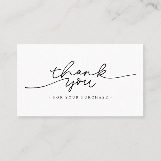 Simple Modern QR code Thank You Stylish Visitekaartje (Voorkant)