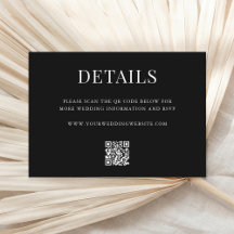 Simple Modern QR Code Wedding Details