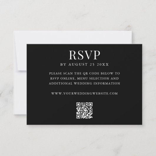 Simple Modern QR Code Wedding RSVP Kaartje (Voorkant)