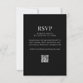 Simple Modern QR Code Wedding RSVP Kaartje