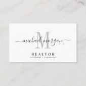 Simple Modern Realtor Script Monogram Visitekaartje (Voorkant)