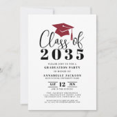 Simple Modern Red Graduation Party Kaart (Voorkant)