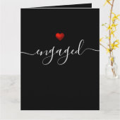 Simple Modern Red Heart Black Kaart (Gele Bloem)