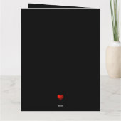 Simple Modern Red Heart Black Kaart (Achterkant)